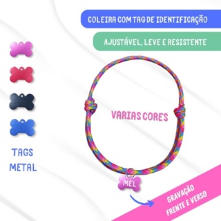 Coleira com tag de identificação Pet ajustável para cachorro e gato tag de Metal em Oferta na Shopee
