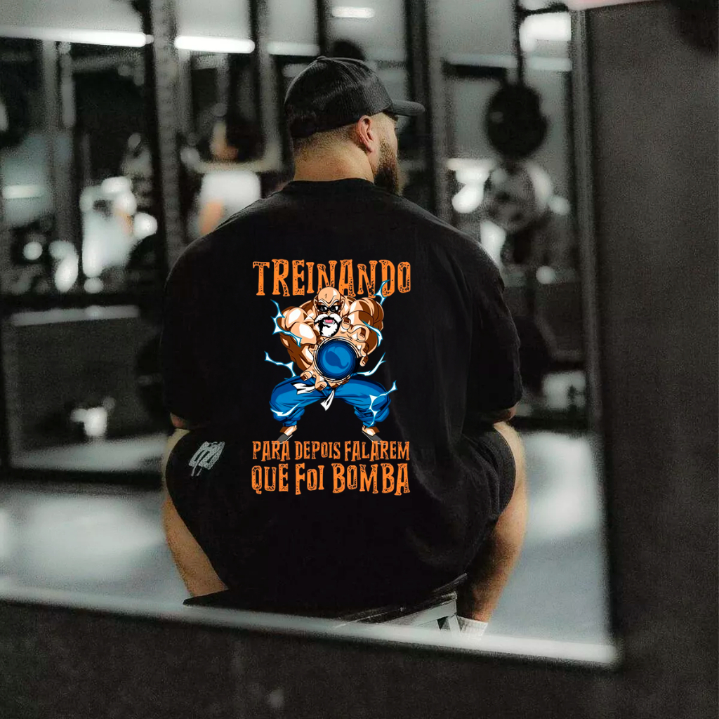 Camiseta Oversized Streetwear Masculina Padrão Americano Camisa Academia 100% Algodão