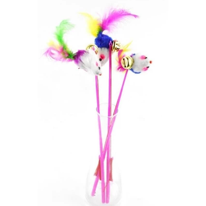 Vara Para Gato Com Rato Provocar Gato Vara de Pesca de brinquedo para Estímulo de Animais de Estimação-Cor Sortidas em Oferta na Shopee