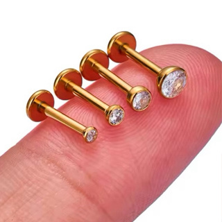 Piercing Labret ponto de luz Australiano rosca interna dourado aço cirúrgico 6, 8 e 10mm - 1 Peça em Oferta na Shopee