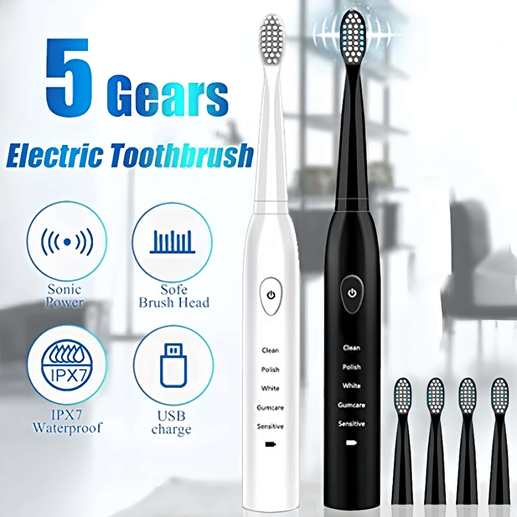 Escova De Dentes Elétrica Para Homens E Mulheres Casal Branqueador IPX7 Dente Ultrassônico À Prova D'água Automática em Oferta na Shopee