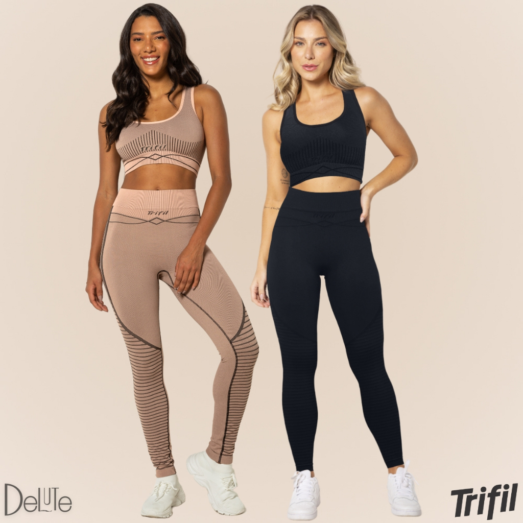 Calça Legging Trifil Sem Costura Resistente Cintura Alta Fitness Alta Performance Básica F...