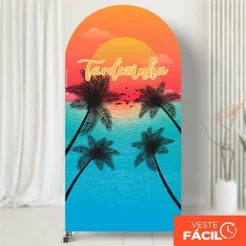 Painel Romano Verão 3D Tardezinha Sublimado Tecido Vertical 2x1m Veste Fácil - RMN-16