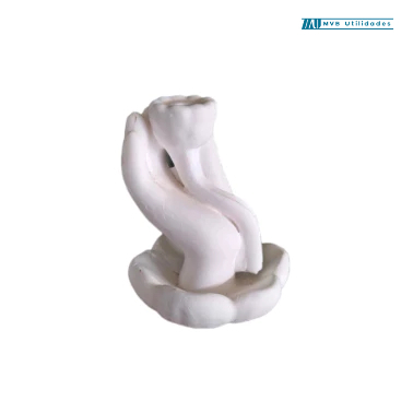 Imagem Incensário Efeito Cascata Flor de Lotus Mão Backflow Porta Incenso