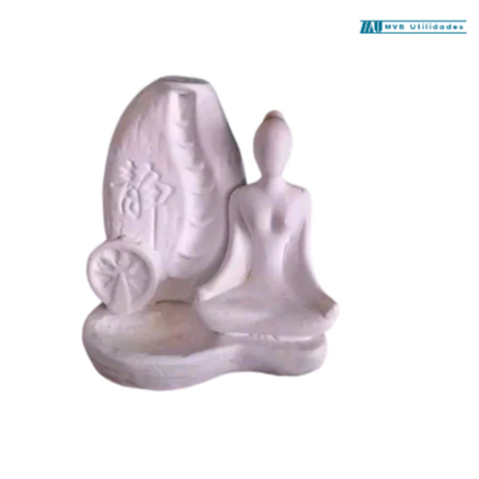 Imagem Incensário Efeito Cascata Yoga Meditando Porta Incenso Backflow Gesso Para Pintar