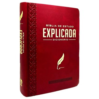 Bíblia de Estudo Explicada - ARC - Luxo Vinho em Oferta na Shopee