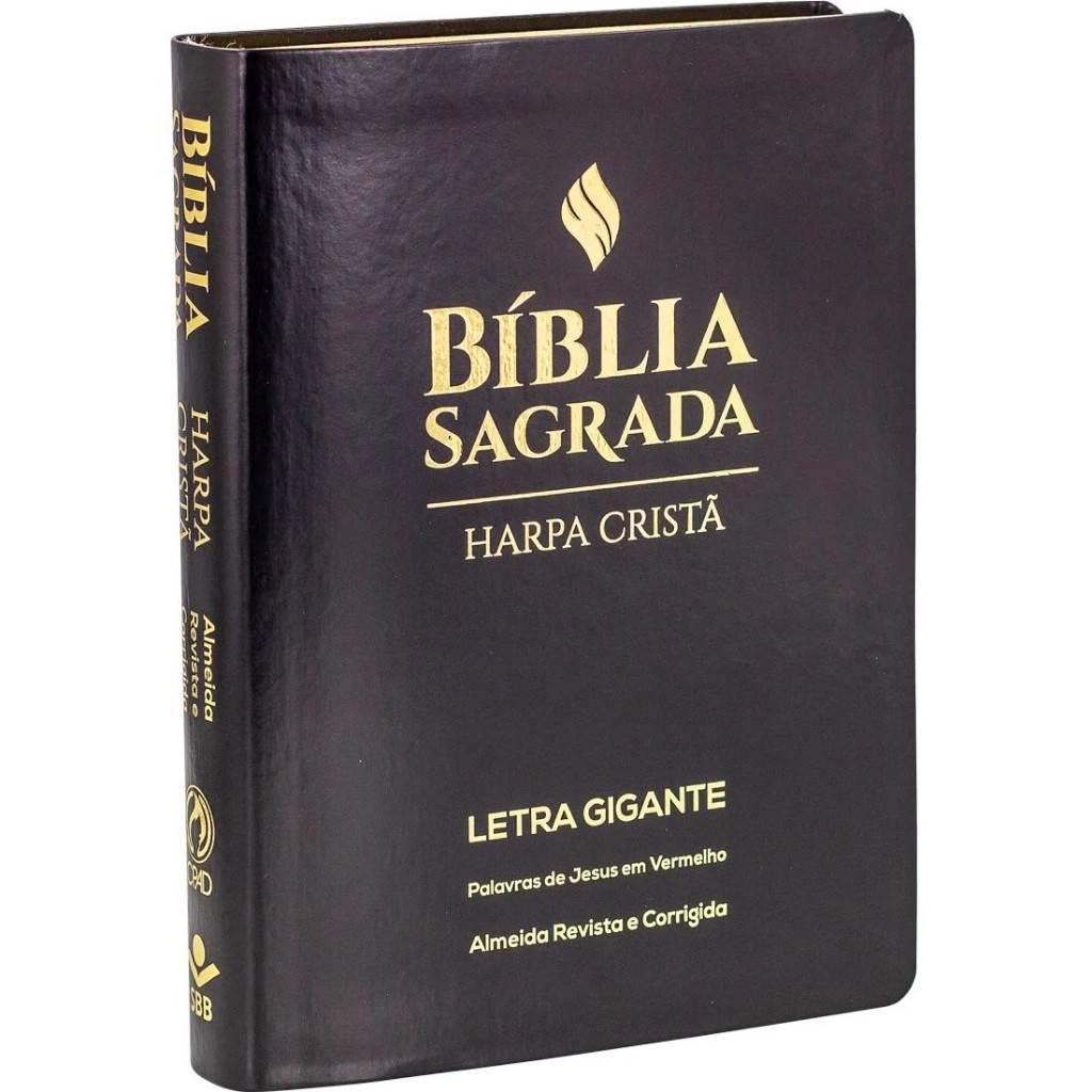 Bíblia Sagrada Grande com Harpa Cristã - ARC - Capa Luxo Preta em Oferta na Shopee