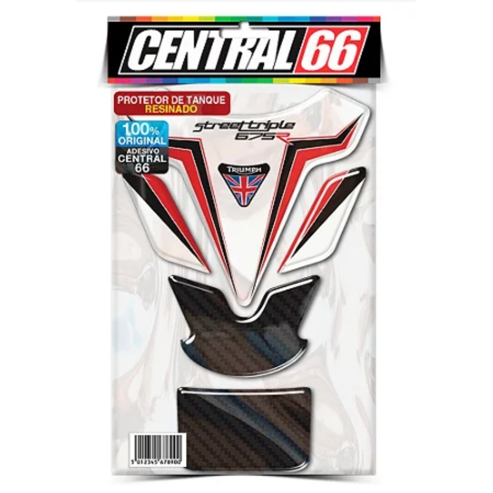 Protetor de Tanque Tankpad Triumph Street Triple 675r Branco Tricolor Resinado