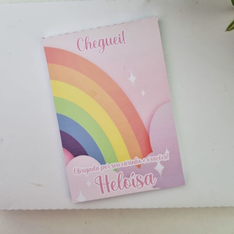 kit Lembrancinha Maternidade Arco-íris 10 Bloquinhos Personalizados Bebê Arco-íris