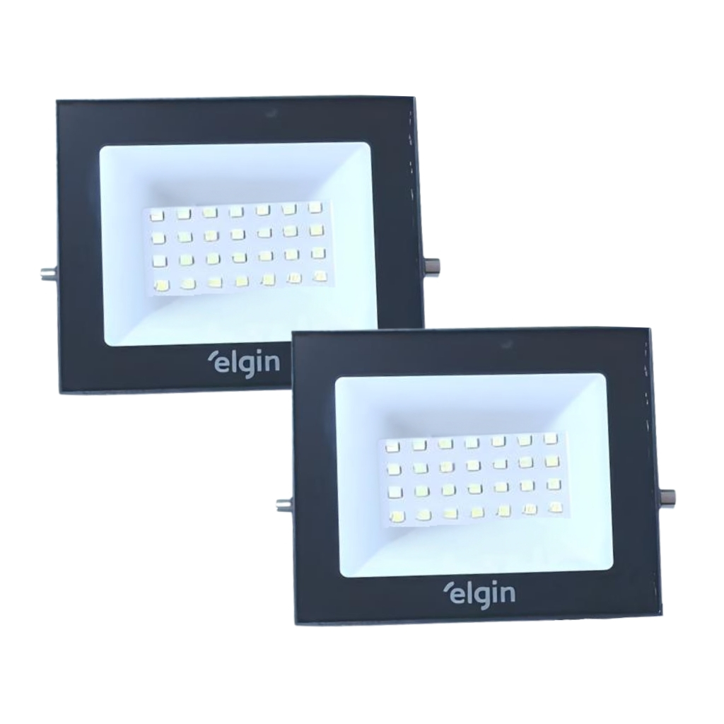 Kit 2 Refletores Led Elgin 50w Branco Frio 6500k Bivolt Econômico - Home & Living