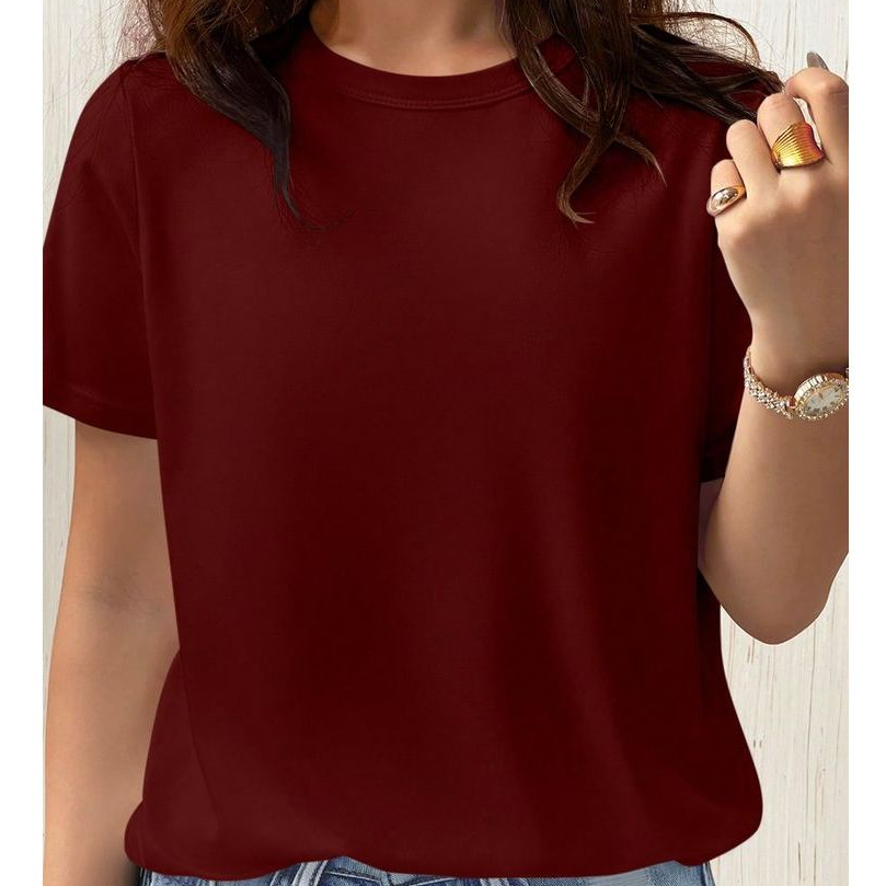 Camiseta Slim Basica Lisa Unissex Cor Bordo Preço De Atacado Promoção Moda Verão