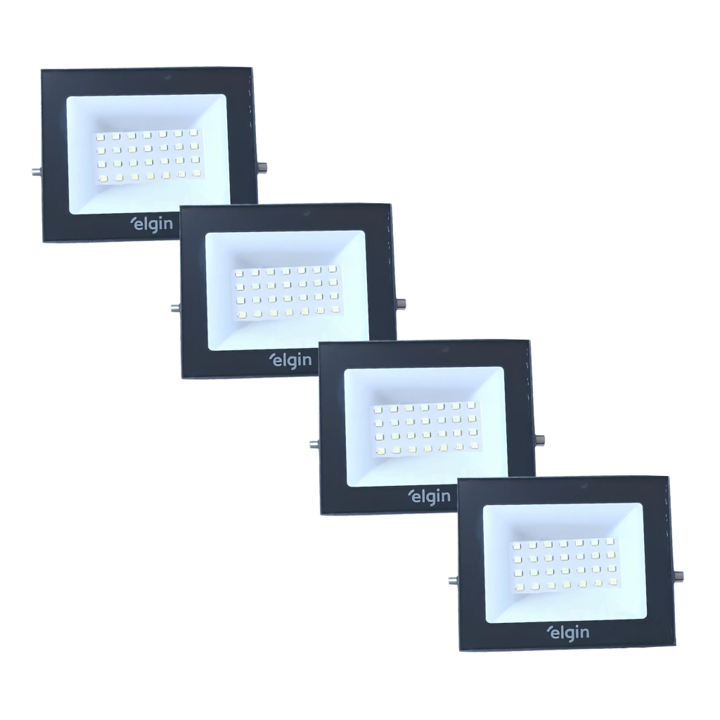 Kit 4 Refletores Led Elgin 50w Branco Frio 6500k Bivolt Econômico em Oferta na Shopee