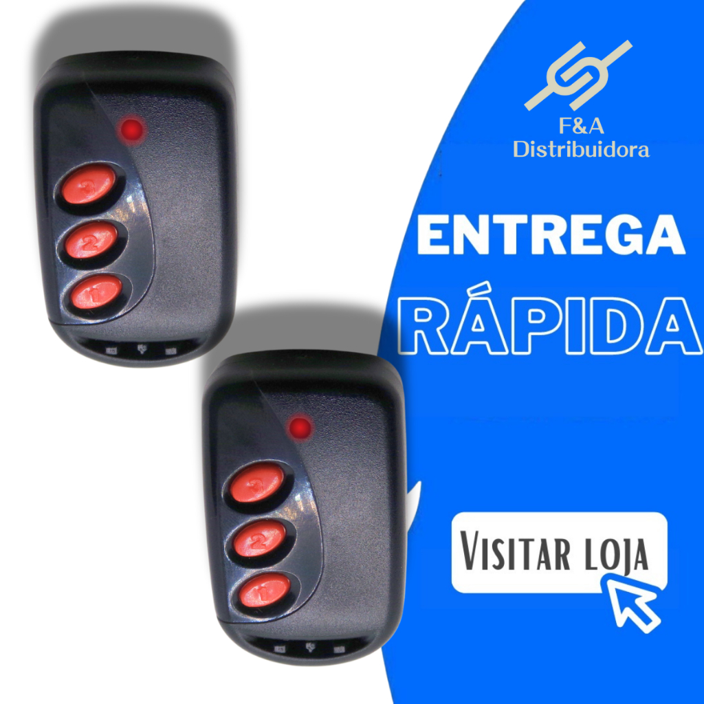 Kit 2 Controle Portão Rolling Code Controle Remoto Portao eletronico