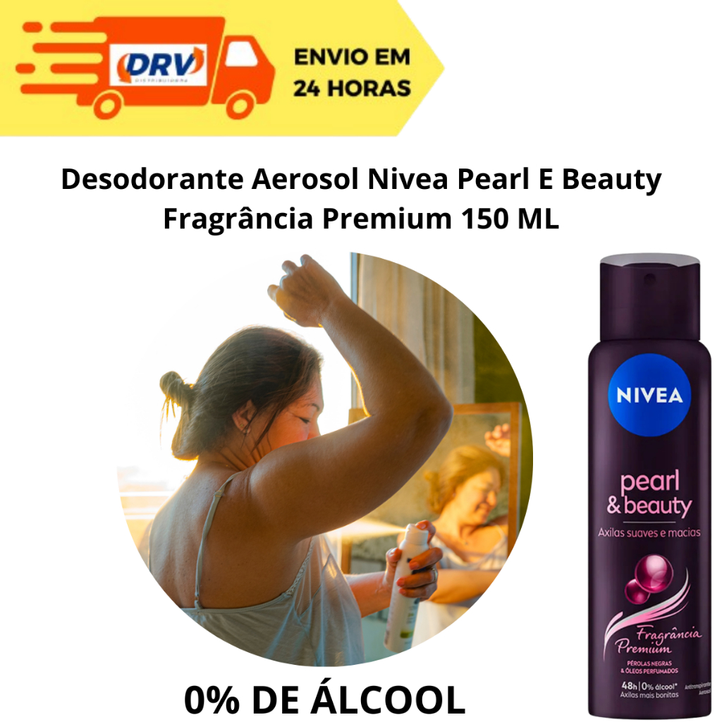 Desodorante Aerosol Nivea Pearl E Beauty Fragrância Premium 150 ML - Nivea - Pearl E Beauty