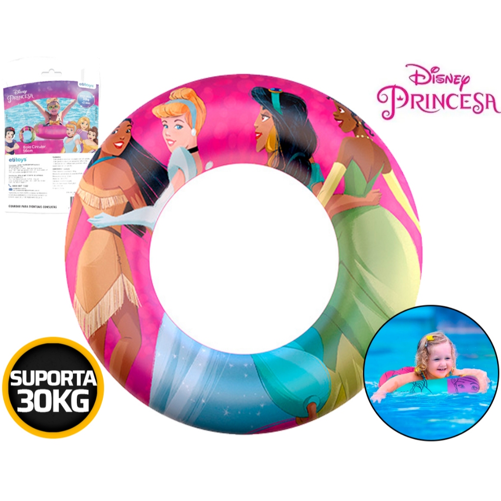 Boia Circular Inflável Suporta 30kg Princesas Infantil - Sports & Outdoors