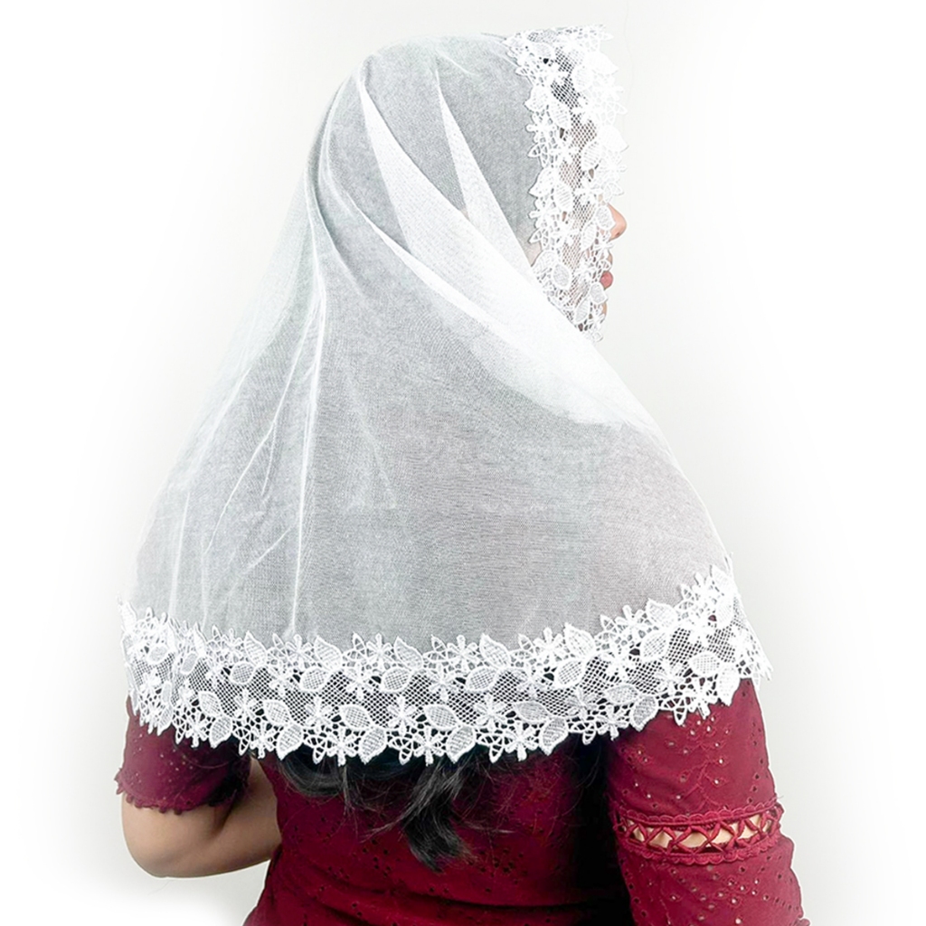 Véu Ccb Congregação Cristã Adulto Renda Guipir Floral Média (modelo Jaqueline) em Oferta na Shopee