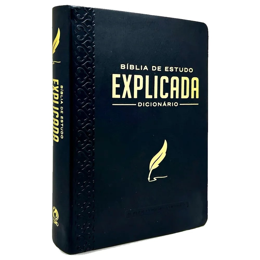 Bíblia de Estudo Explicada - ARC - Luxo Preta em Oferta na Shopee