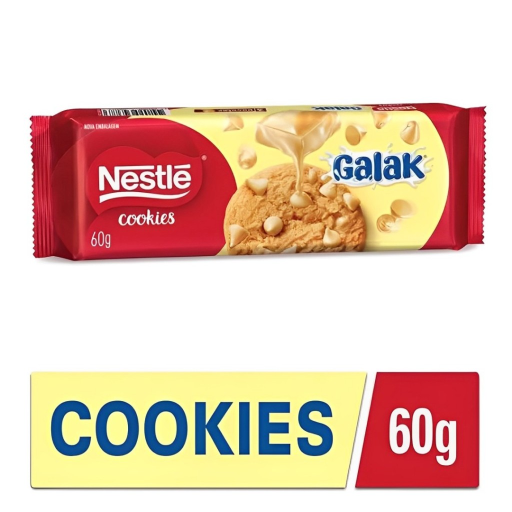 Cookies Galak Gotas Chocolate Branco 60g Nestlé em Oferta na Shopee