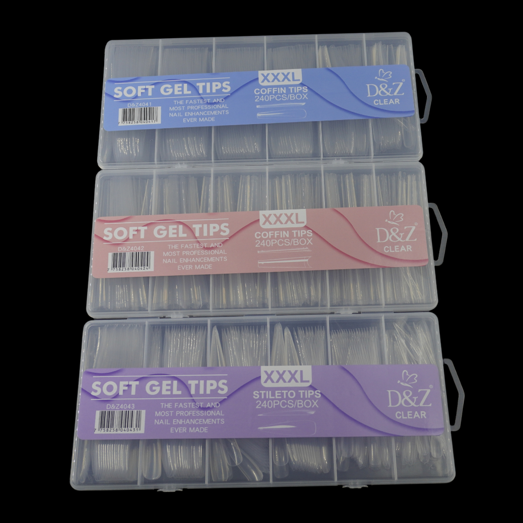 Unha Soft Gel Tips D&Z XXXL Extra Grande - 240 Unidades
