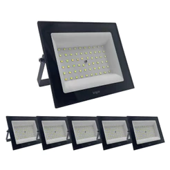 Kit 6 Refletores Led Elgin 100w Branco Frio 6500K Bivolt Econômico