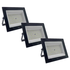 Kit 3 Refletores Led Elgin 100w Branco Frio 6500K Bivolt Econômico