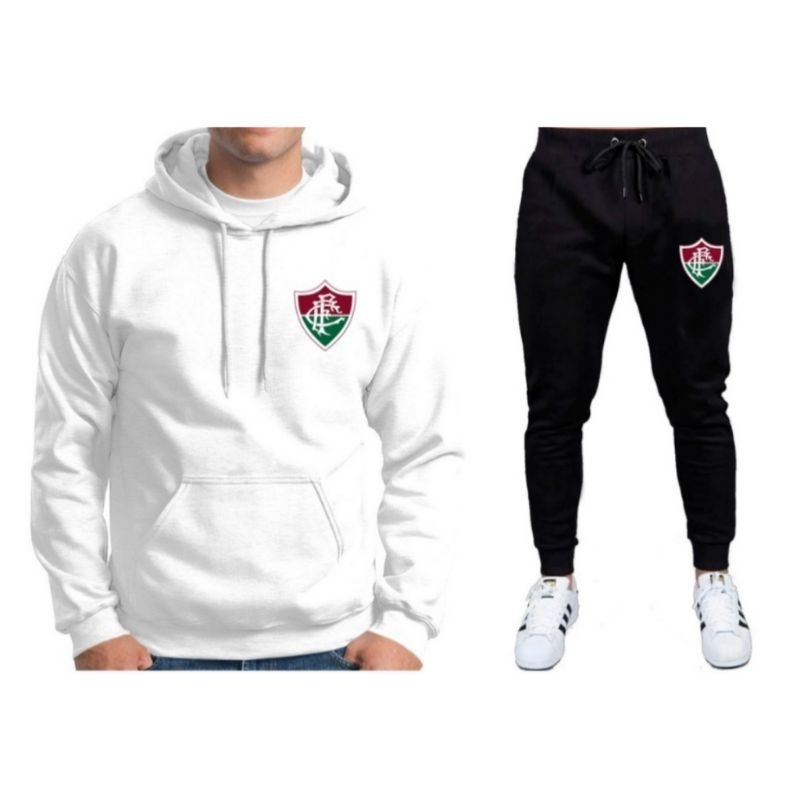 conjunto moletom flanelado blusa feminina de frio sueter masculino times brasileiros tricolor carioca