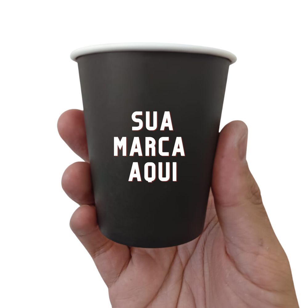 Copo de Papel Preto Personalizado 180 ml - Pacote com 200 unidades em Oferta na Shopee