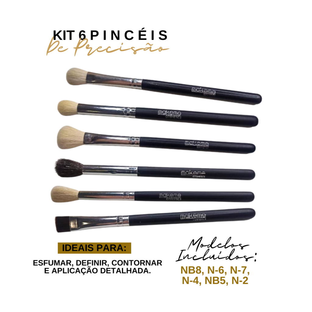 Kit Profissional de Maquiagem com Pincéis Variados para Esfumar e Precisão em Oferta na Shopee