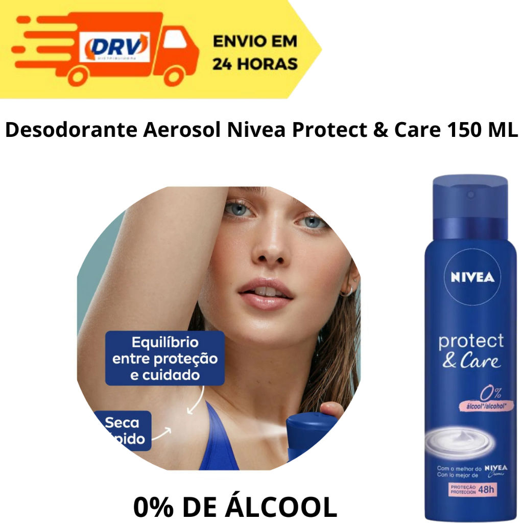 Desodorante Aerosol Nivea Protect & Care 150 ML - Nivea - Desodorante Aerosol - Protect & Care