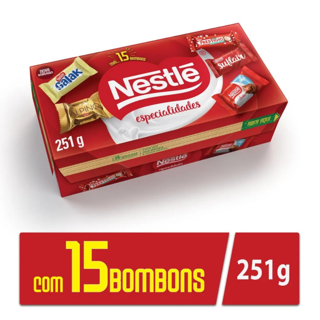 Caixa de Bombom Especialidades 251g Nestlé