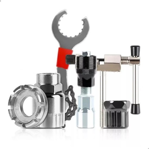 Kit 6 Ferramenta Chave Reparo Extrator Pedivela Corrente Movimento Central Selado K7 Catraca Raio da Roda Bike Bicicleta