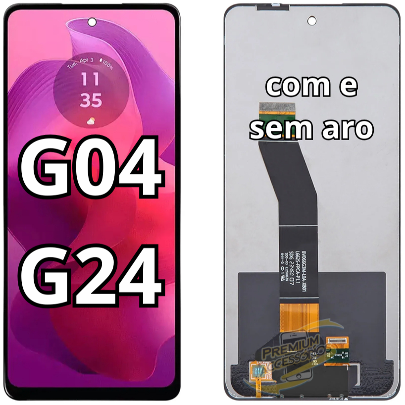 Frontal Tela Touch Lcd Display Para Moto G04 Xt2421 / G24 Xt2423 Premium - A Pronta Entrega