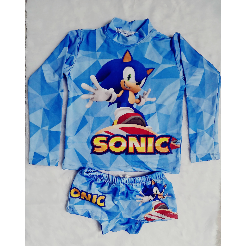 Conjunto de Moda Praia Roupa de Banho menino e menina Temáticas