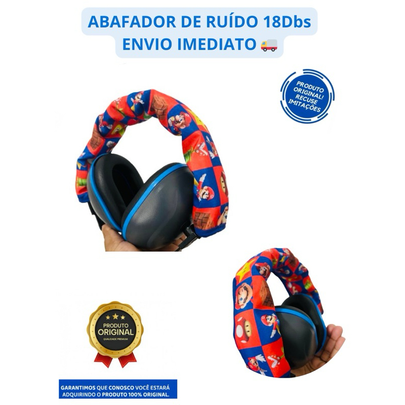 🇧🇷Abafador autismo, abafador de ruídos autista, fone abafador autista, Super Mário Envio rápido