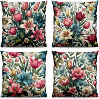 Capas de Almofada Floral Com Opção Dupla Face em Diversos Tamanhos Ref. 10293 em Oferta na Shopee