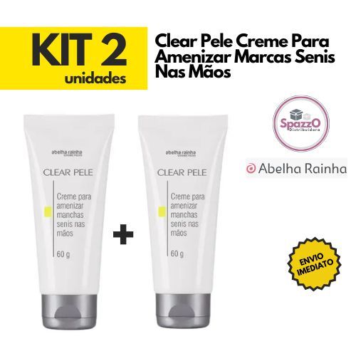 Kit Creme Para Amenizar Marcas Senis Nas Mãos - Clear Pele - Abelha Rainha