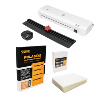 Kit Plastificadora Laminadora Poliseladora A4 PLA43 + 105 Polaseal A4 + 100 Polaseal RG em Oferta na Shopee