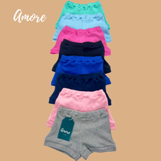 3 Shorts Bebê Sortido  - Suedine 100% Algodão em Oferta na Shopee