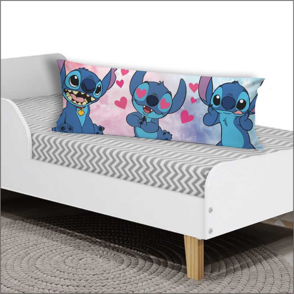 Capa de Travesseiro De Corpo Fronha Xuxinho Personalizada 0.90x0.30cm Quarto Stitch em Oferta na Shopee