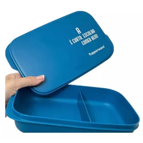 Tupperware Basic Line Slim Com Divisórias 590ml  Pote Lanche
