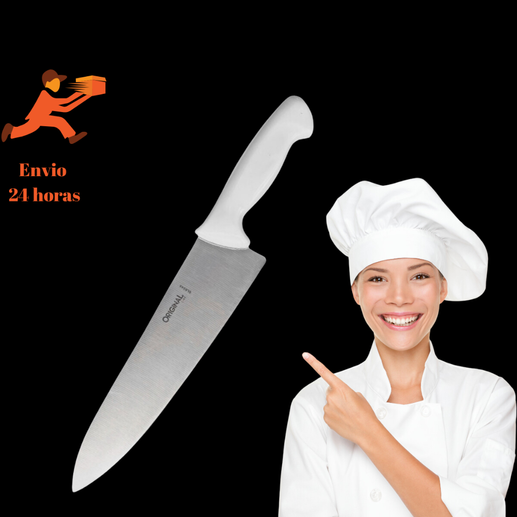 Faca Chef Profissional Aço Inoxidável Inox 8'' Linha Premium Carne Churrasco Premium