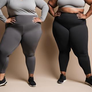 Kit 02 Calça Legging Plus Size Suplex Cós Alto Básica Alta Qualidade em Oferta na Shopee