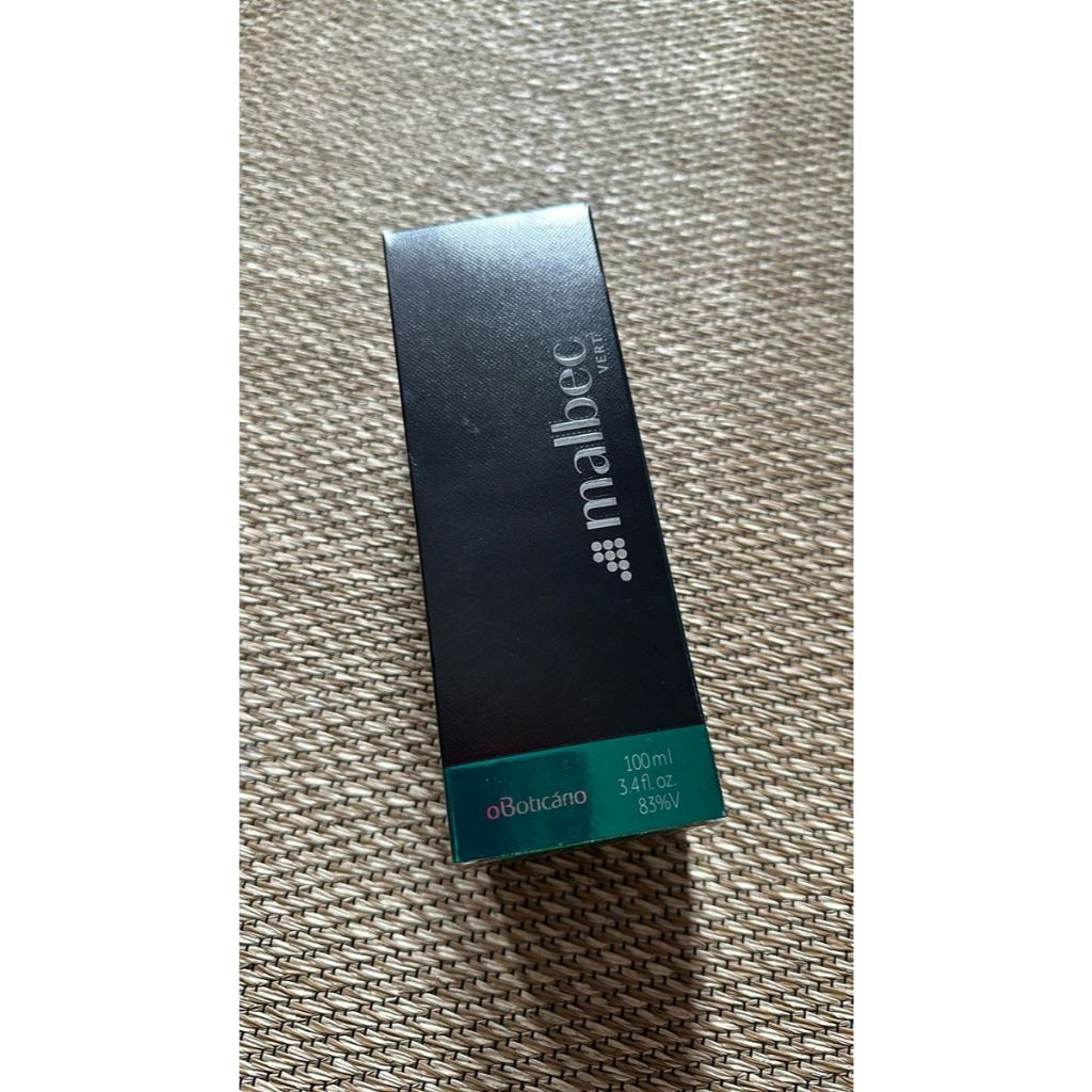 caixa vazia original do perfume malbec vert 100 ml do boticário  (bazar - brechó - desapego)