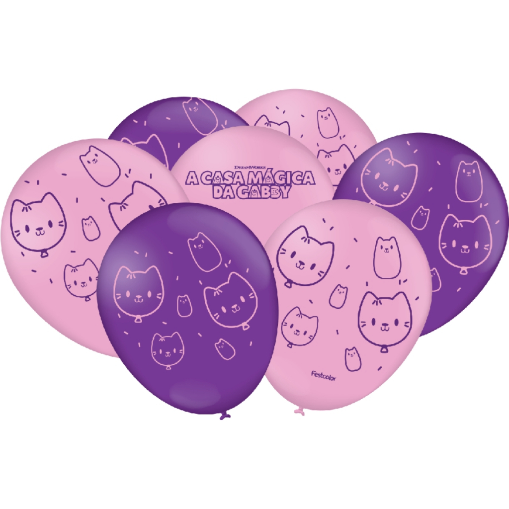 25 Bexigas Balão N°9 A Casa Mágica da Gabby Aniversário Festcolor em Oferta na Shopee