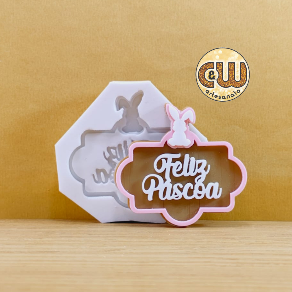 Molde de Silicone Feliz Páscoa / Pascoa / Coelho  - Decoração, Confeitaria e Artesanato em Oferta na Shopee