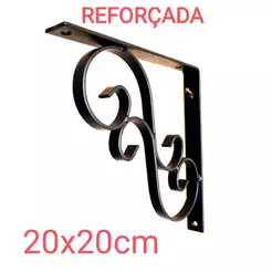 Mão Francesa 20x20cm Cantoneira Colonial Decorativa (Barra Chata) P/ Prateleiras Reforçada