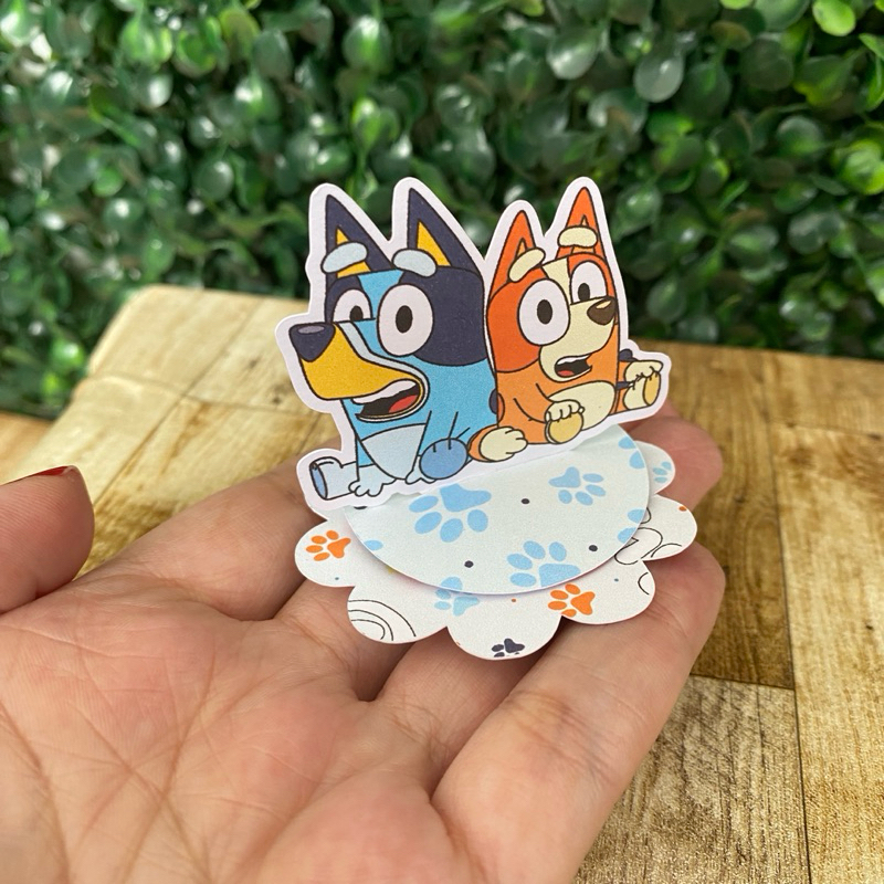 Kit Aplique 3D Bluey para Latinhas ou Caixa Acrílica, Lembrancinhas TAGS - JÁ VAI RECORTADO