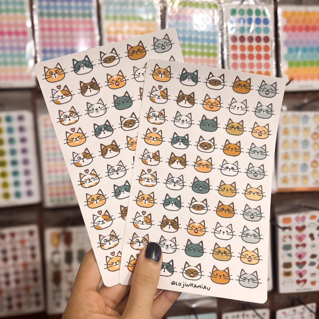 Kit Cartela de Adesivos Miau Gatinhos Fofos Emoções em Oferta na Shopee