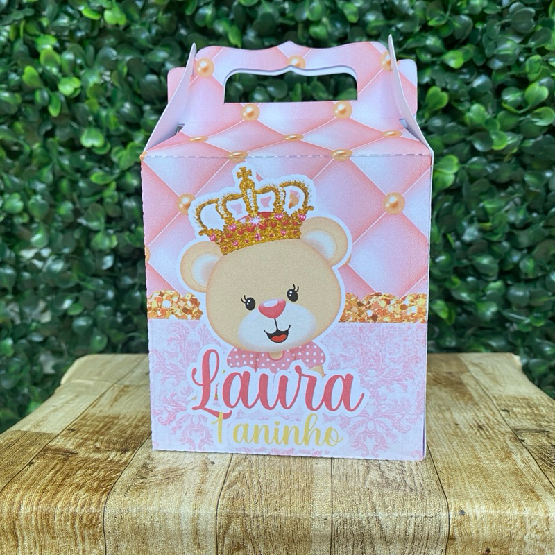 Caixa Maleta Surpresa Ursinha Princesa | Lembrancinhas | Personalizados | Festa infantil | Aniversário | Sacolinha