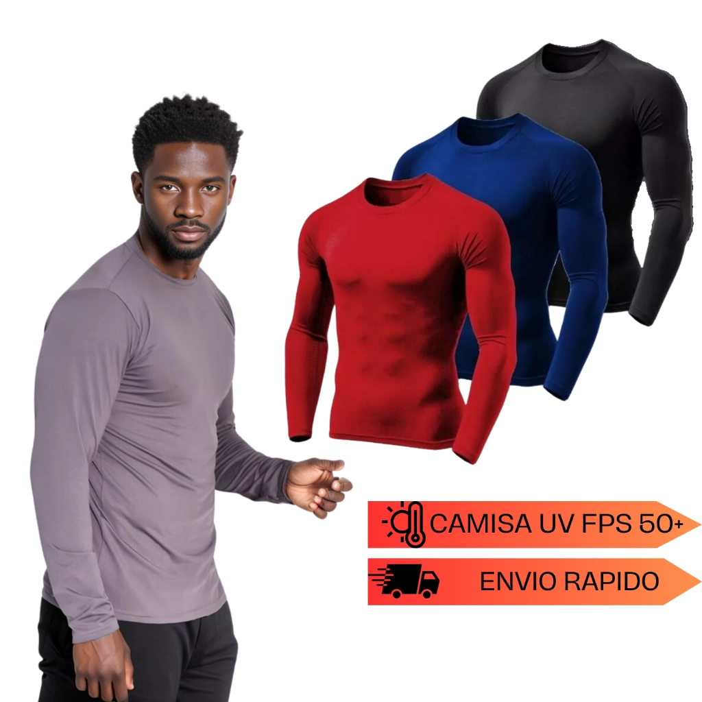 Kit 3 Camiseta UV Proteção Solar Uv50 Segunda Pele Praia Verão Todos os Tamanhos P ao G3